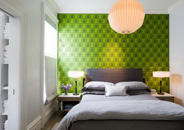 绿色卧室墙纸